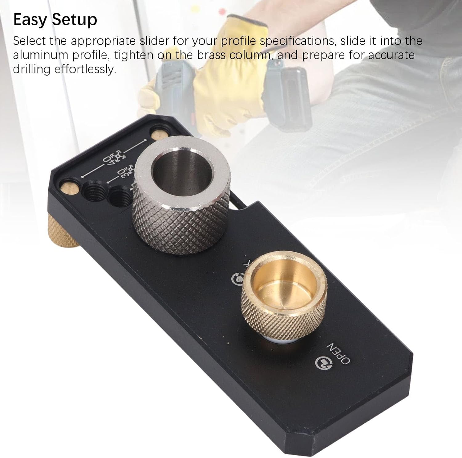 Aluminum Profile Drilling Jig, Positioning Puncher for 2020, 2040, 3030 Aluminum Profile, Drill Guide, Punching Aid with Adjustable Limit Function for Woodworking Tools