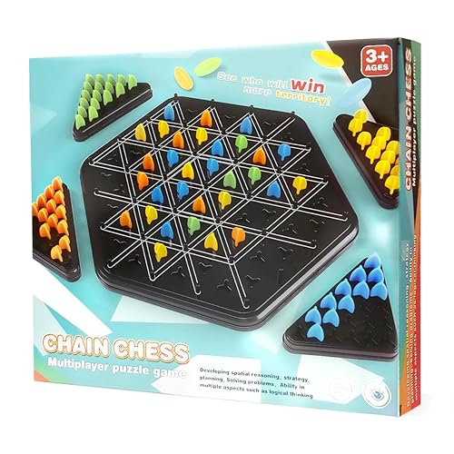 Triangle Chain Strategy Board Game, Geometric Chess Puzzle Games, Chain