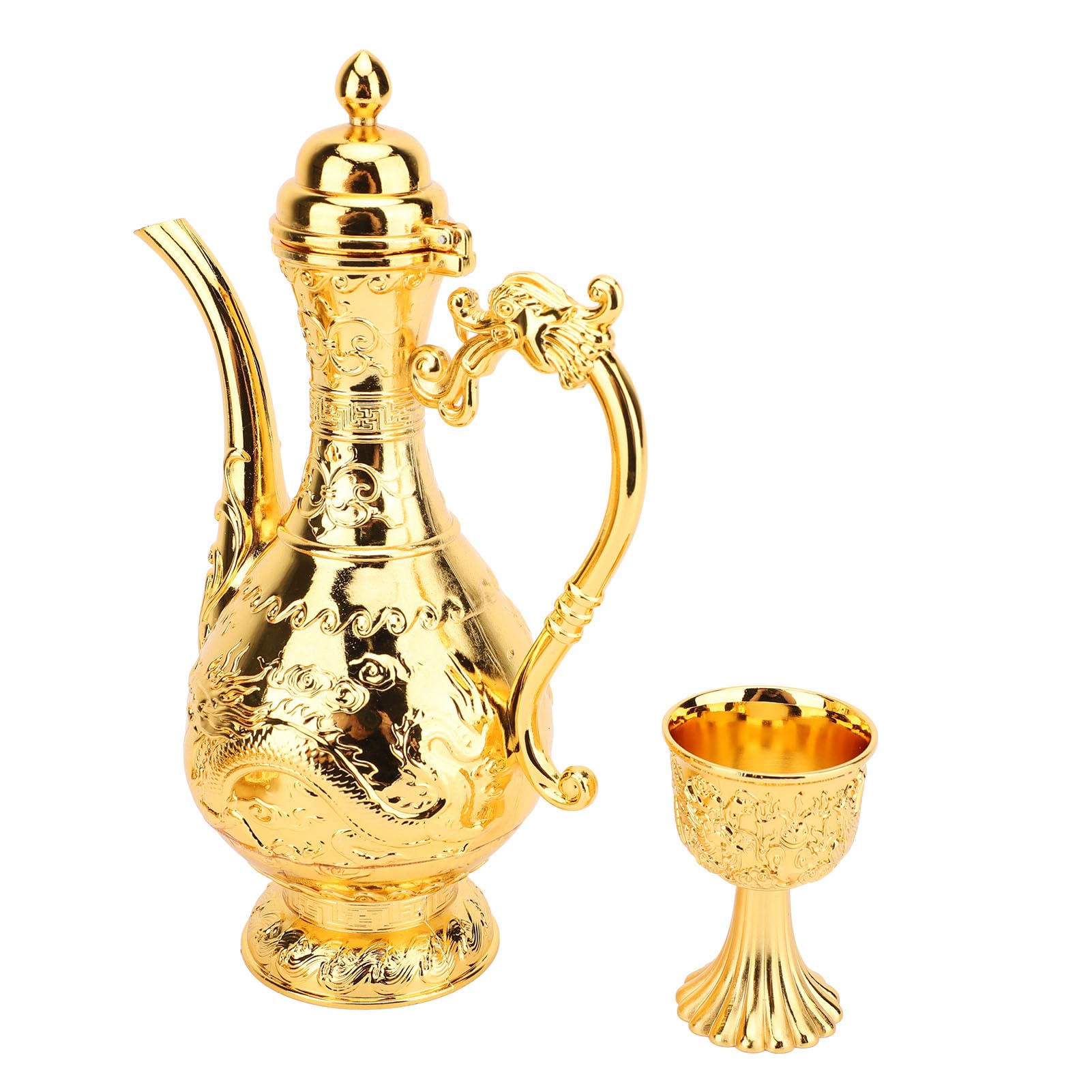 Annadue Set da tè Turco da 6 Pezzi, Vintage, Metallo, Bronzo (GOLD)