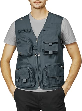 H2H Mens Active Wear Outdoor Vests Work Safari Fishing Travel Utility Summer Vest