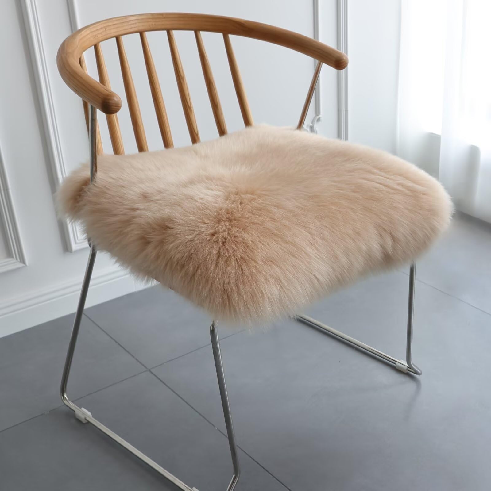 Amazon.co.jp: MISHIP ムートンクッション 天然ムートン 45×45cm 長毛