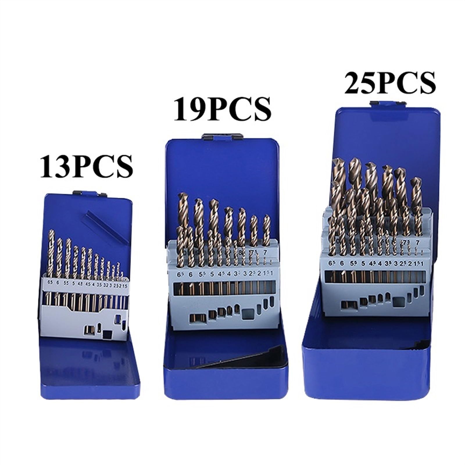 13/19/25 piezas HSS M35 broca de cobalto for Metal acero inoxidable juego de brocas de madera 1~13mm accesorios de herramientas eléctricas(13PCS(1.5-6.5mm))
