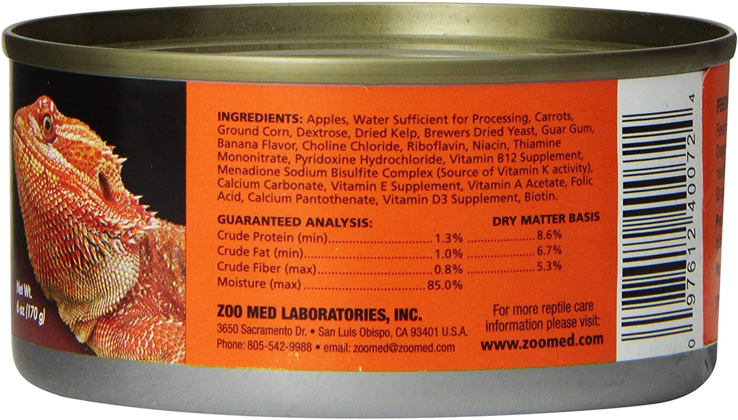Zoo Med - Zoo Menu - Bearded Dragon Wet Food, Adult Formula 6-Ounce - 6 Pack