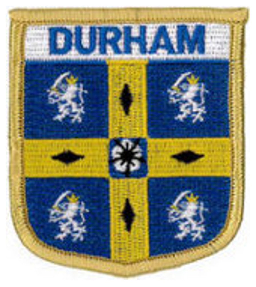 Klicnow Durham County (Shield) Embroidered Patch 6Cm X 7Cm (2 1/2" X 2 3/4")