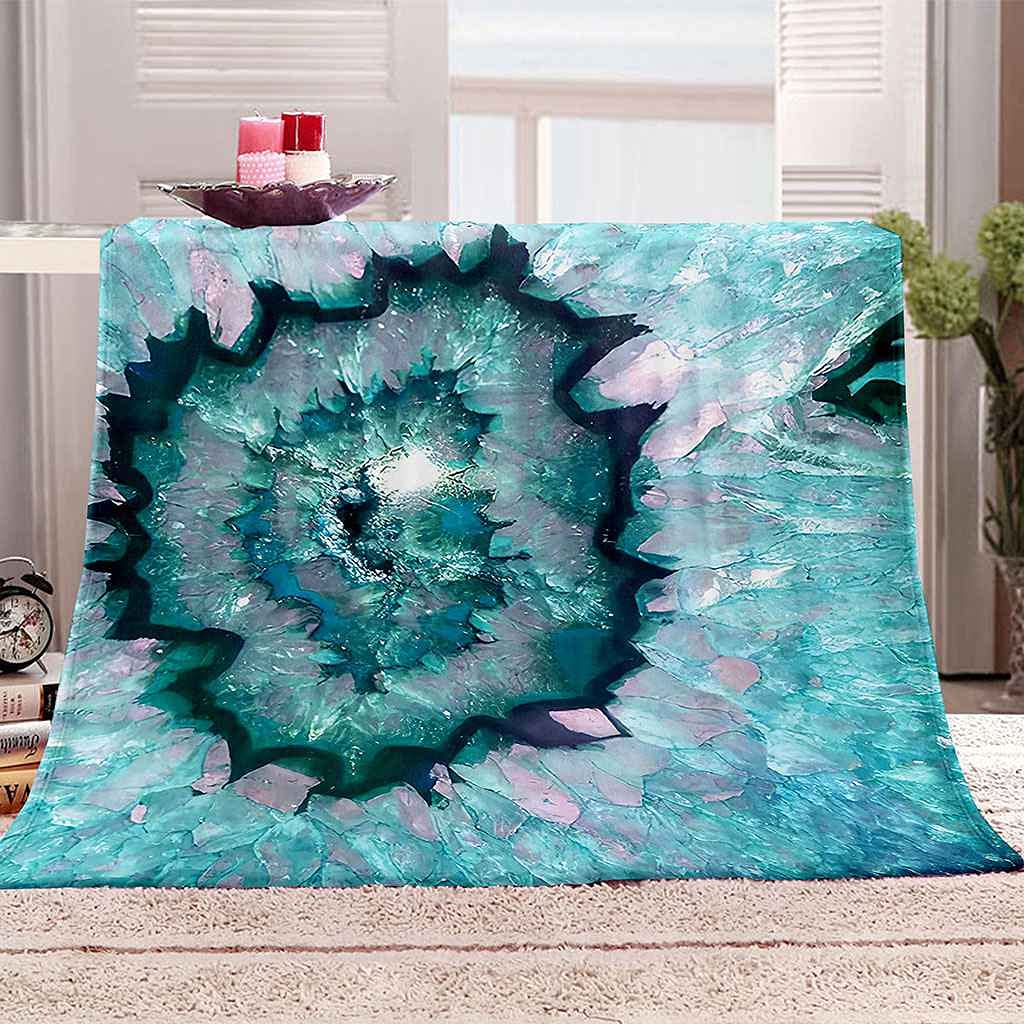 Couverture en flanelle bleu lac glaciaire 100x130 cm pour lit et canapé