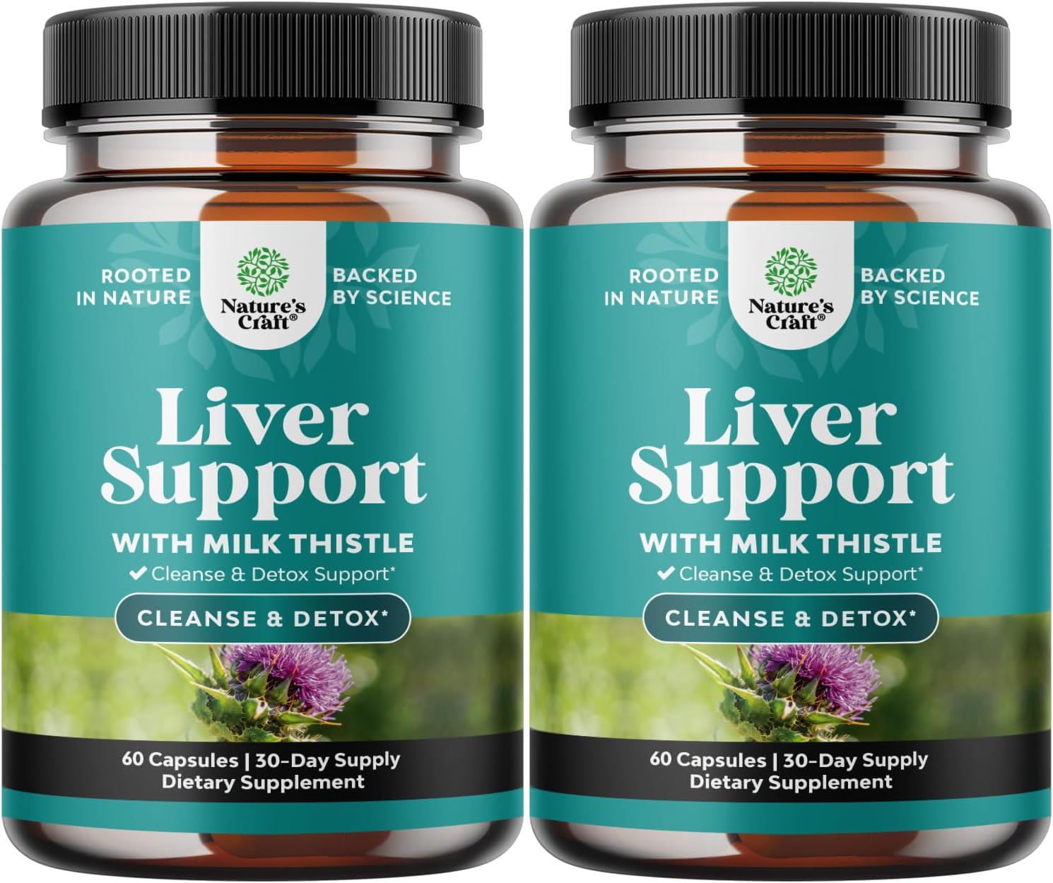 Liver Cleanse Detox & Repair - Herbal Liver Support Milk Thistle Supplement - Silymarin Milk Thistle Supplements with Dandelion Root, Choline, Beetroot & Artichoke Extract - 60 Count (Pack of 2)