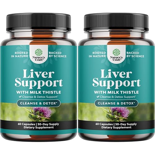 Liver Cleanse Detox & Repair - Herbal Liver Support Milk Thistle Supplement - Silymarin Milk Thistle Supplements with Dandelion Root, Choline, Beetroot & Artichoke Extract - 60 Count (Pack of 2)