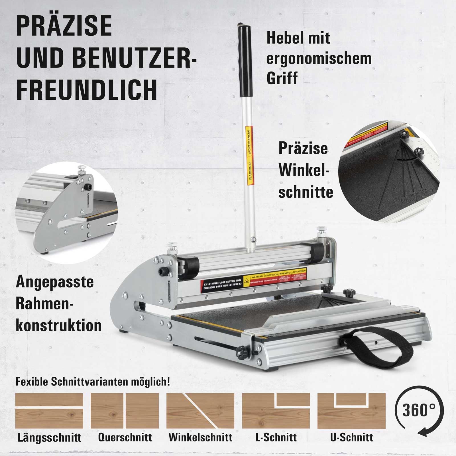 BAUTEC DESIGNCUTTER L-360° Vinyl Schneidegerät 5 mm Stärke 330 mm Schnittbreite Inkl. Verlegset