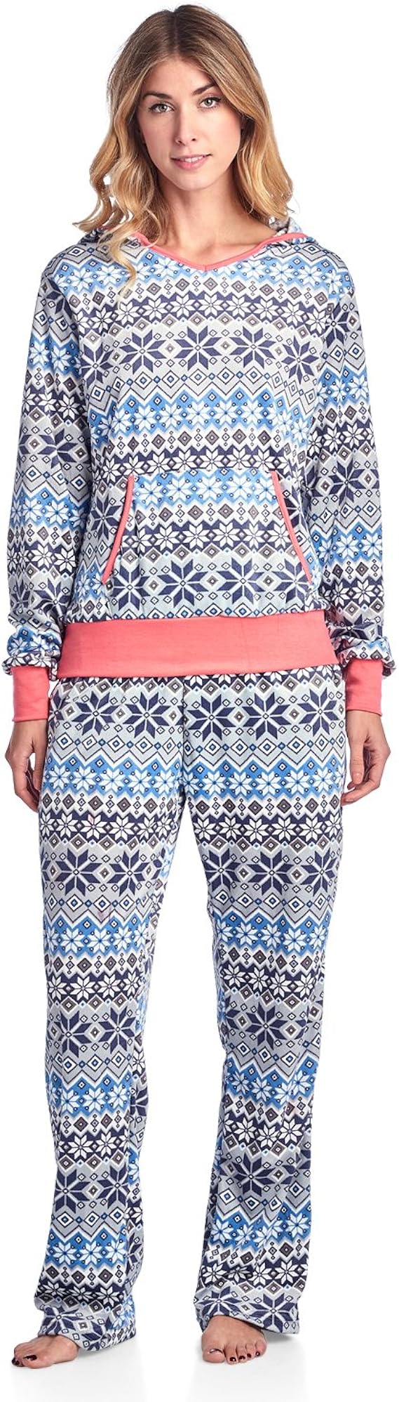 Mink Fleece Hoodie Pajama Set at Amazon 