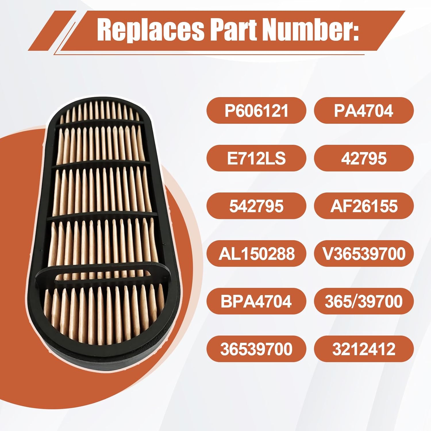 P606121 Air Filter Replacement for JD 5000 6000 7000 Series Tractor Claas Arion 520/630 C/630/610 C/610/510/540/620 C/640/530/620 Tractor Replaces AL150288 AF26155 42795 PA4704