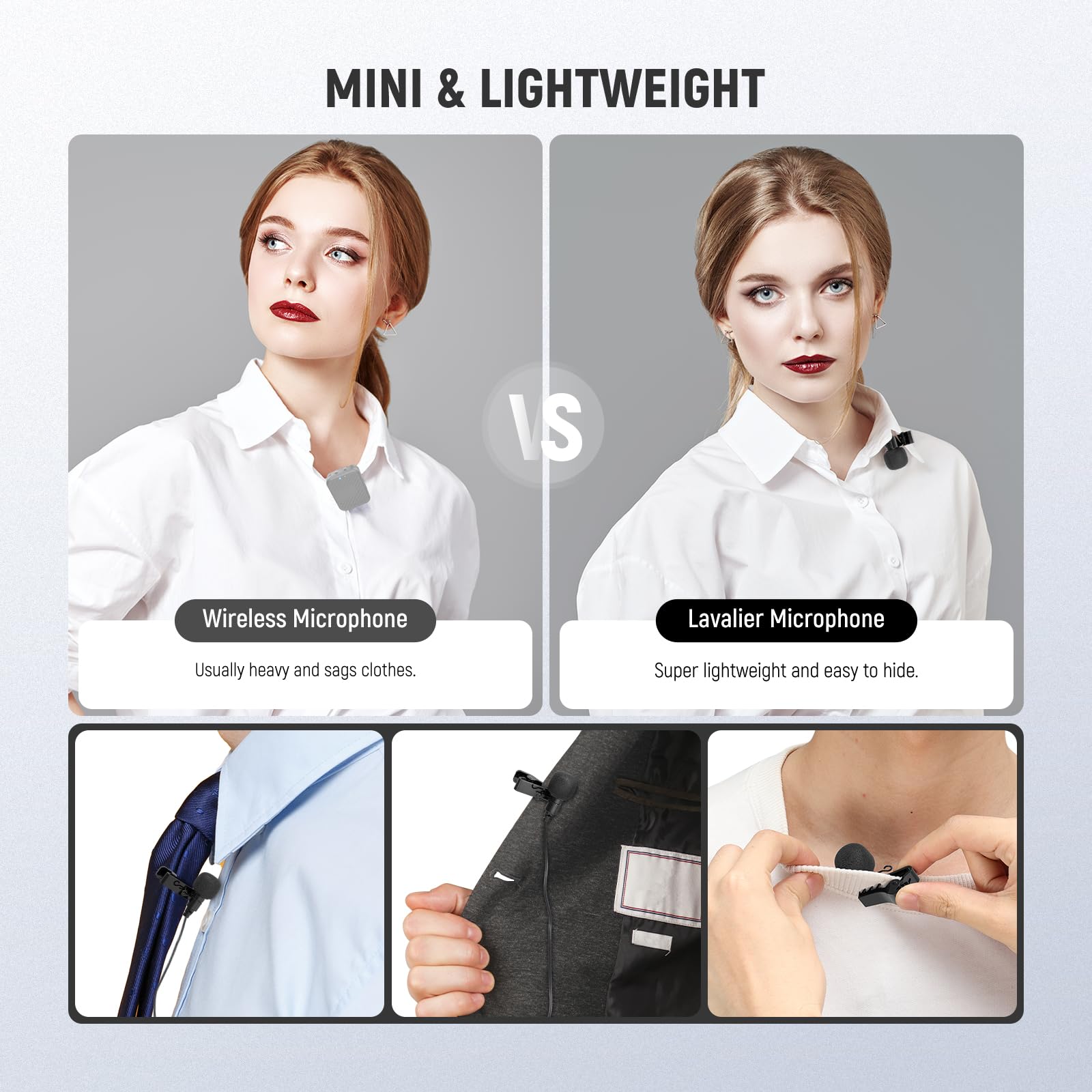 NEEWER 2 Mini Microfono Lavalier, Mic Lav Cablato 2m a Clip, TRS 3.5mm, Compatibile con DJI Mic 2 Rode Wireless Go II, NEEWER CM28 CM31 e Camera, LM5