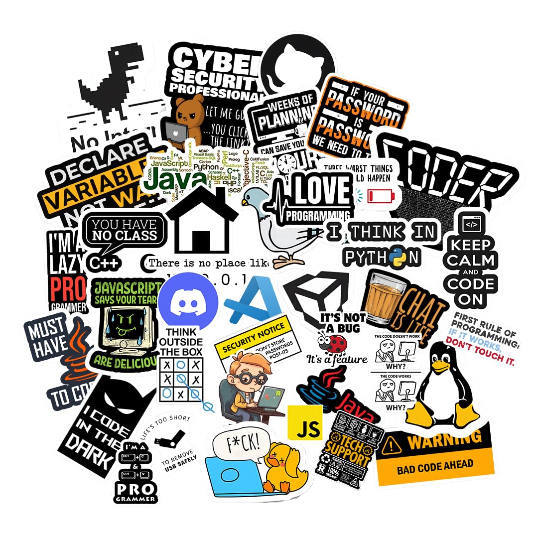 IT Professional's, Programmer's, Developer's, Premium Vinyl Sticker's Waterproof, Resedue Free, Fade Proof, Pack of 25.