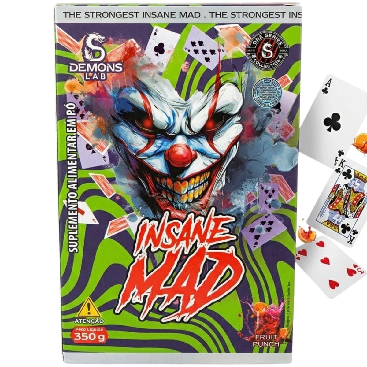 Pré-treino Insane Mad Pote 350g Demons Lab Fruit Punch Sabor