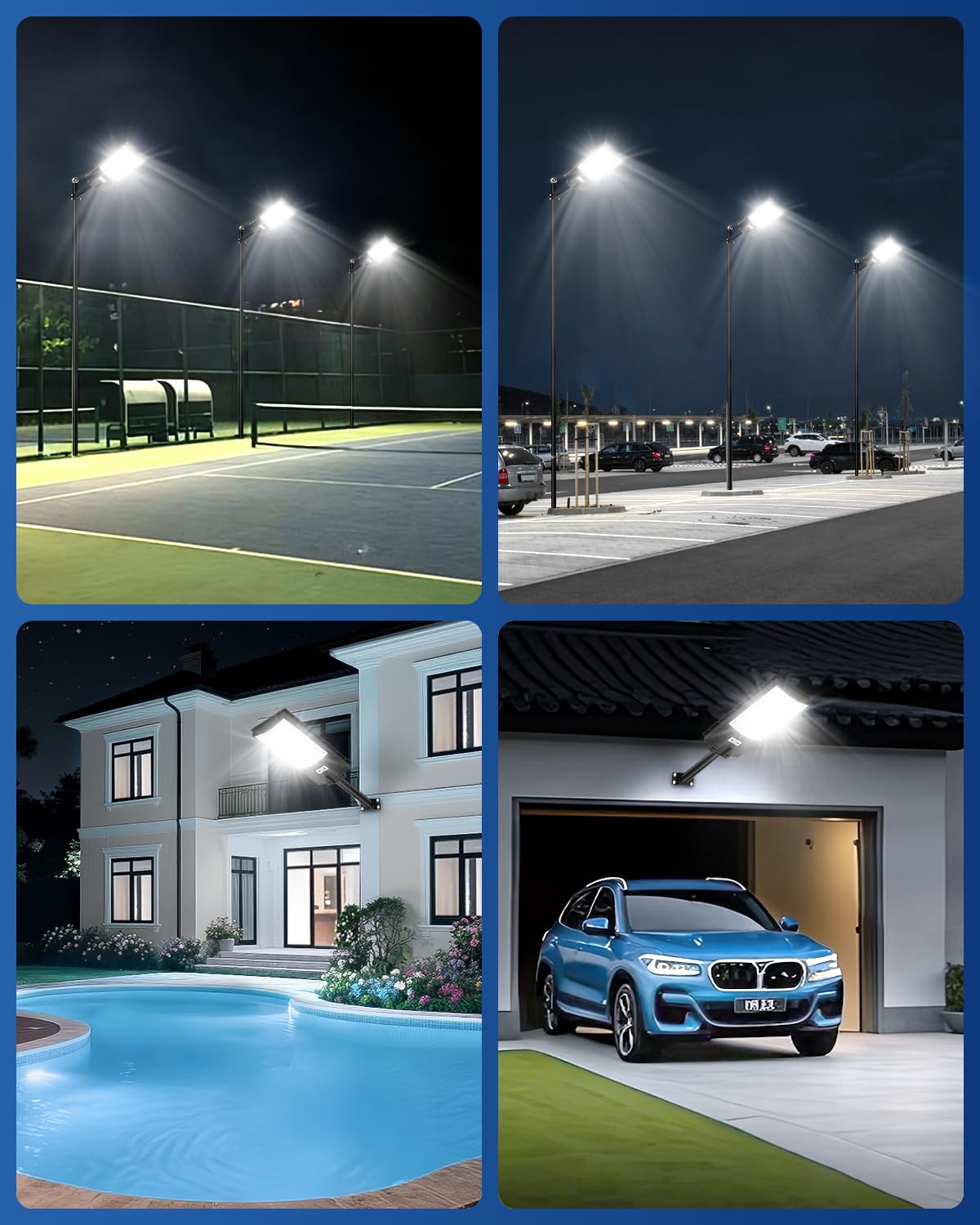 Farolas Solares Exterior, 600W Foco Led con Sensor de Movimiento, Farola Solar Potente con Mando, Gran Angular 240°,6500K Impermeable IP65 Luz de Seguridad para Jardín,Patio Garage,Camino,2pc