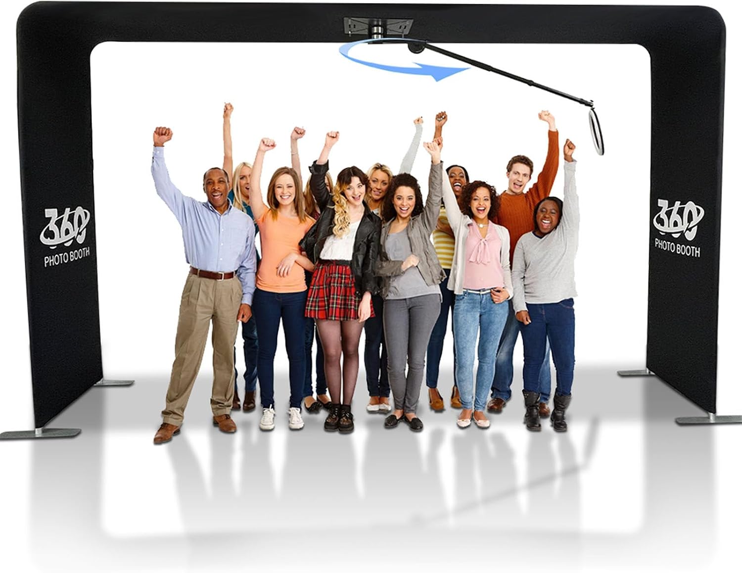 360 Sky Photo Booth Machine, Portable Overhead 360 Photo Booth - Automatic Spin Telescopic Arm + RGB Ring Light, Phone/PAD Rotation Selfie Video, for Wedding Party