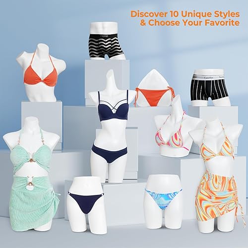 Miniatura 7 de SHAREWIN Torso de maniquí femenino, maniquí de ropa interior para exhibición de mostrador y escaparate de lencería femenina y trajes de baño