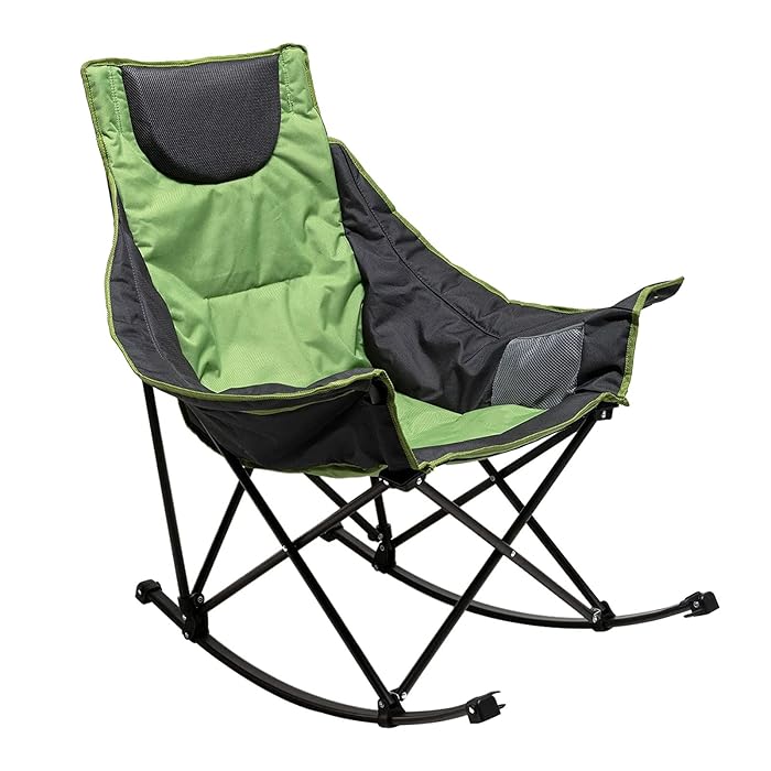 Buy SUNNYFEEL Folding Camping Rocking Chair, Heavy Duty Recliner for