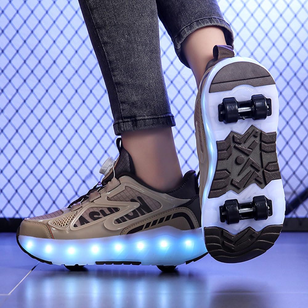 ENEN 2-in-1 Roller Schuhe mit 4 Rollen Versenkbarer für Kinder 29-40 EU