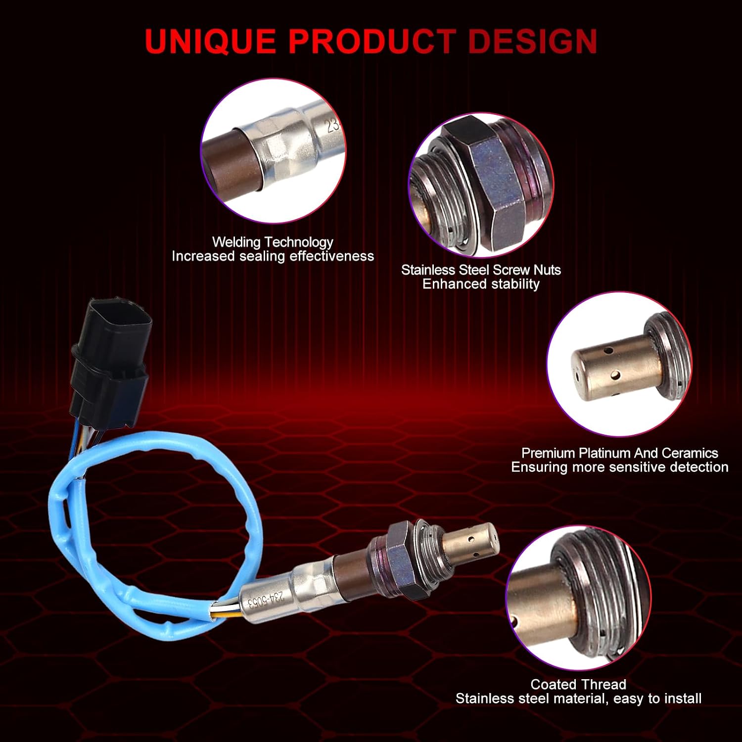O2 Oxygen Sensor Upstream Compatible with Honda Odyssey DX/EX/EX-L/LX/NHL/Touring Mini Passenger Van 3.5L V6 2007 2008 2009 2010 for Acura MDX Base Sport Utility 3.7L V6 2007 2008 2009
