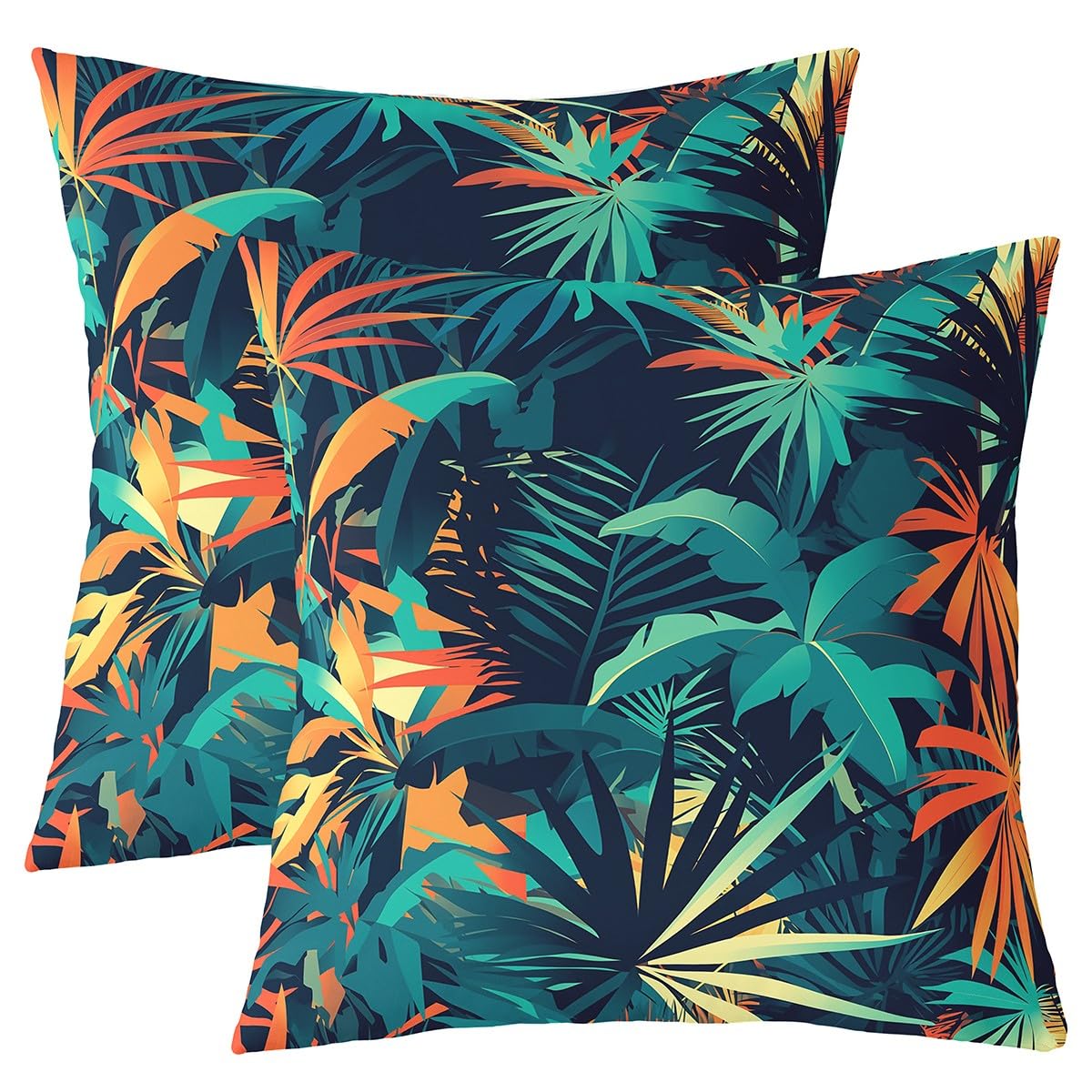 Homemissing Tropical Leaves Pillow Covers for Home Sofa Bed Couch Palm Leaves Throw Pillow Covers for Kids Boys Girls Green Leaf Cushion Covers Botanical Pillowcases - Image 3