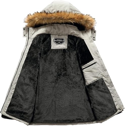 Miniatura 3 de MOERDENG Chaqueta de esquí impermeable para mujer, chaqueta de nieve de invierno cálida con capucha, abrigo de nieve de montaña resistente al