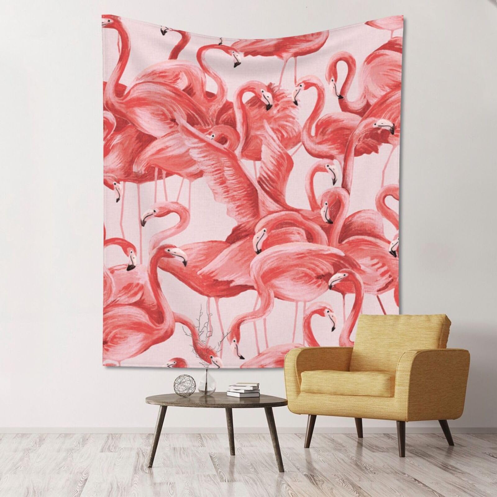 WKSGDSG Large Wall Hanging, Machine Washable Tapestry For Dorm Room, Flamingo, Lightweight Polyester Wall Art For Bedroom Living Room, 152x130cm