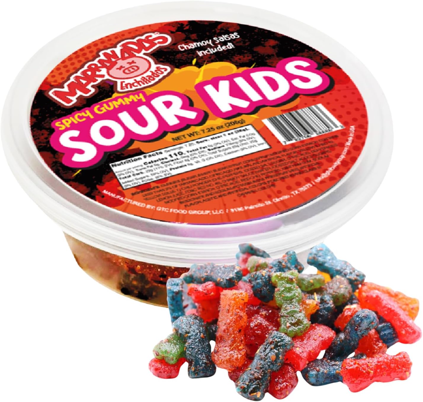 Marranadas Enchilados Spicy Gummy Mexican Candy, Sour Gummies, Peach Rings, G...