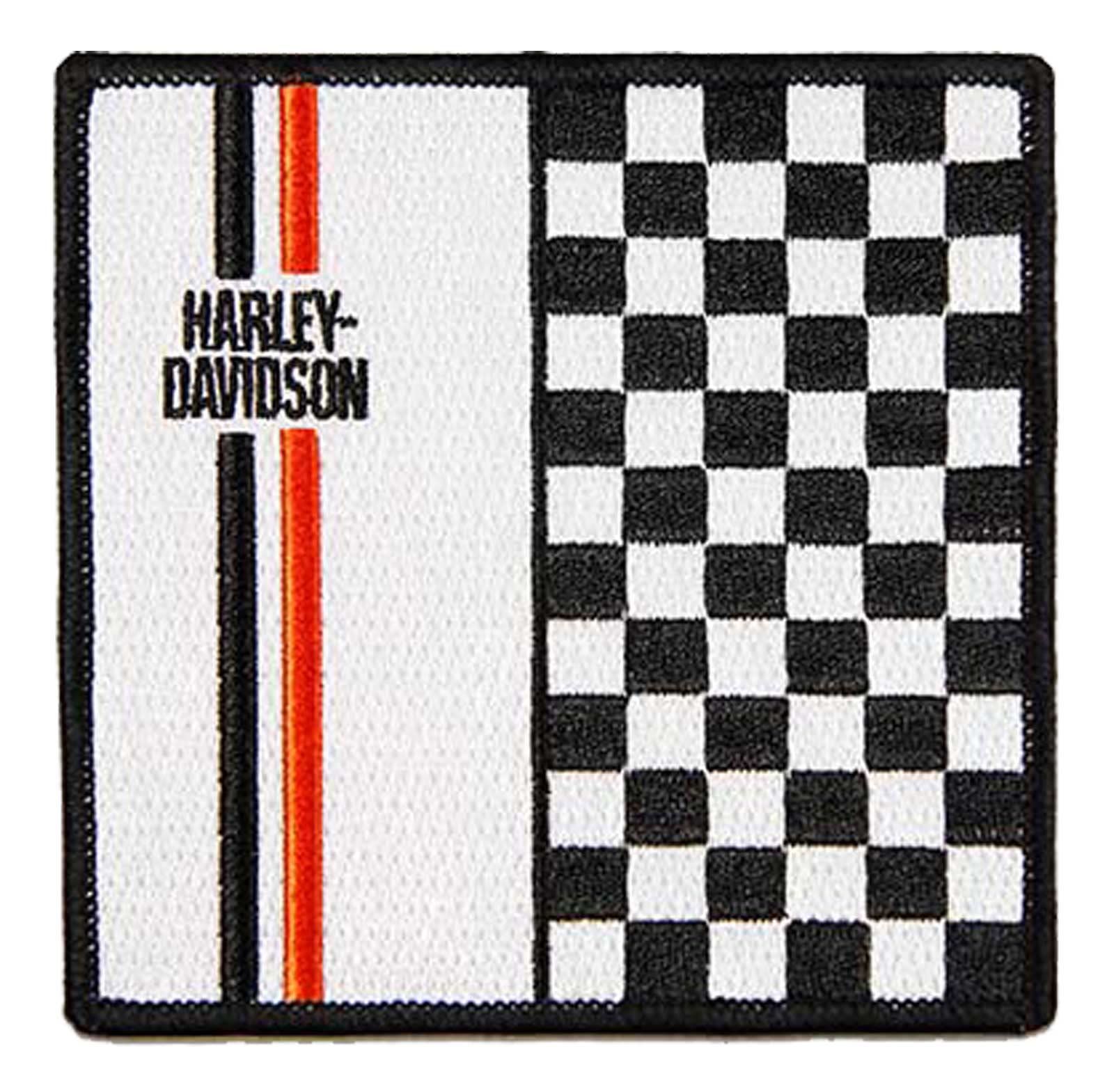 Harley-Davidson 4 in. Embroidered Bold Checkered H-D Emblem Sew-On Patch