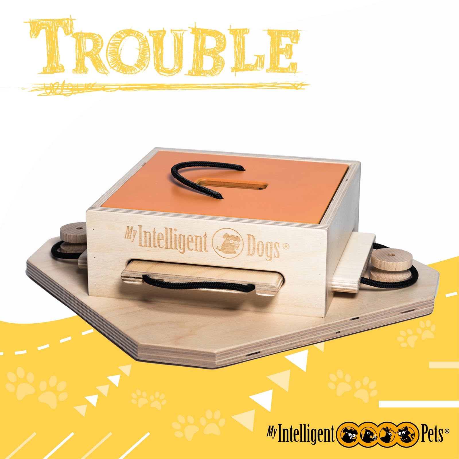 Juguete Interactivo de Madera para Perros Trouble, M | Juguetes de inteligencia para perros Uso mental - Juguete interactivo Perro, Juegos de pensamiento para perros