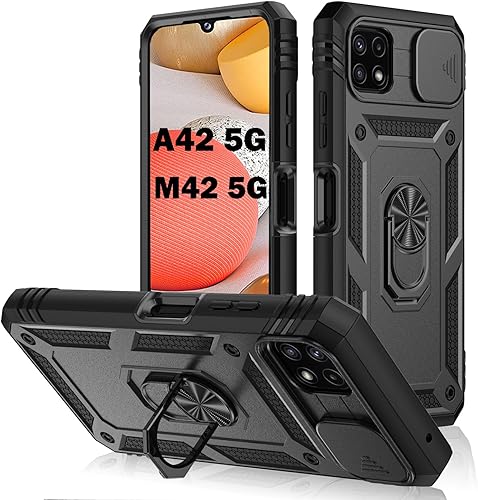 Miniatura 54 de PASNEW Funda para cámara Samsung Galaxy A15 5G, soporte metálico de grado militar, resistente a prueba de golpes, carcasa rígida para Samsung A15
