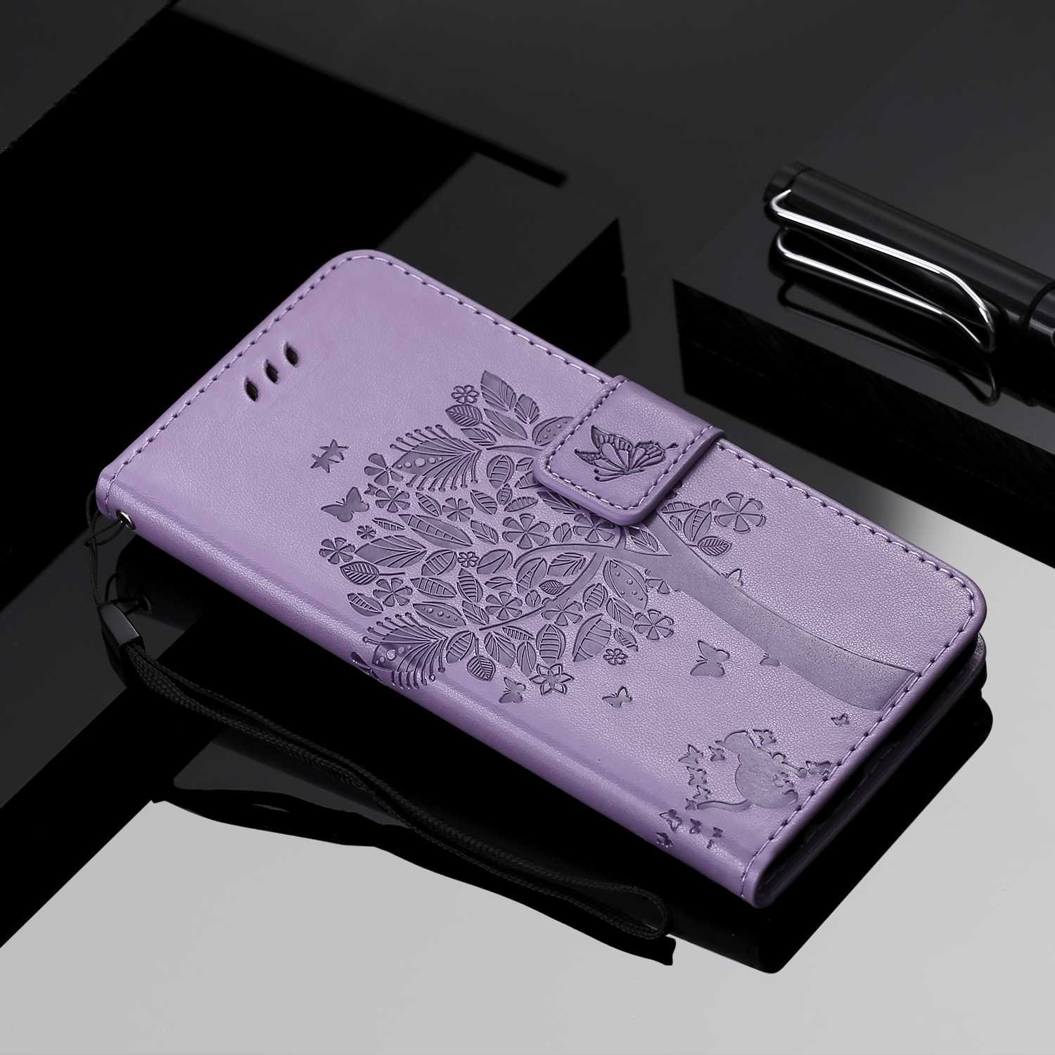 Cellulare Cover per Huawei P20 Custodia in Pelle Flip Case Portafoglio Libro con Porta Carta Modello Disegni - Gatto
