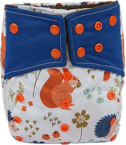 Miniatura 14 de Baby AIll in One Night AIO - Pañal de tela cosido en inserto reutilizable, lavable (dinosaurios azules) Ciervos 3D,Adventure Bear,Ciervo