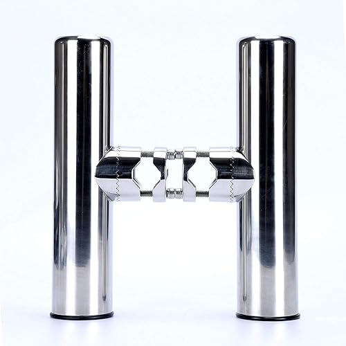 Miniatura 4 de Amarine Made Abrazadera de acero inoxidable para cañas de barco, soporte de caña de pescar para rieles de 0.866 in (78 pulgadas) a 0.984 in (1