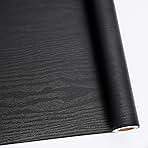 Abyssaly Peel and Stick Wallpaper Black Wood Contact Paper Decorative Self-Adhesive Film for Surfaces Easy to Clean Thickening Upgrade Increase Stomata and Reduces Bubble Generation 11.8 in X 78.7 in