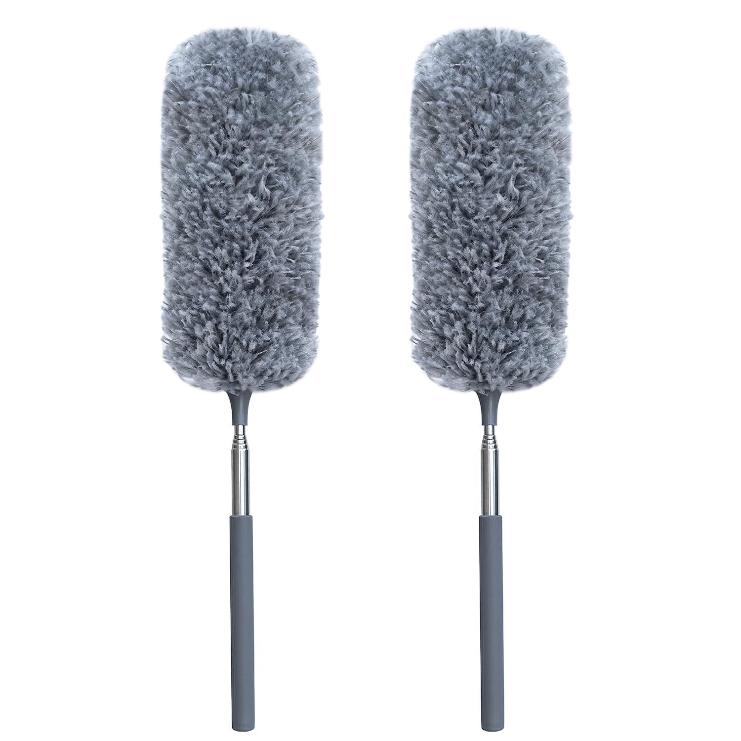 Photo 1 of 2 Pack Microfiber Duster for Cleaning, Small Dusters with Microfiber Head, Extendable Pole, Hand Washable, Cleaning Supplies for Office, Car, Window, Furniture