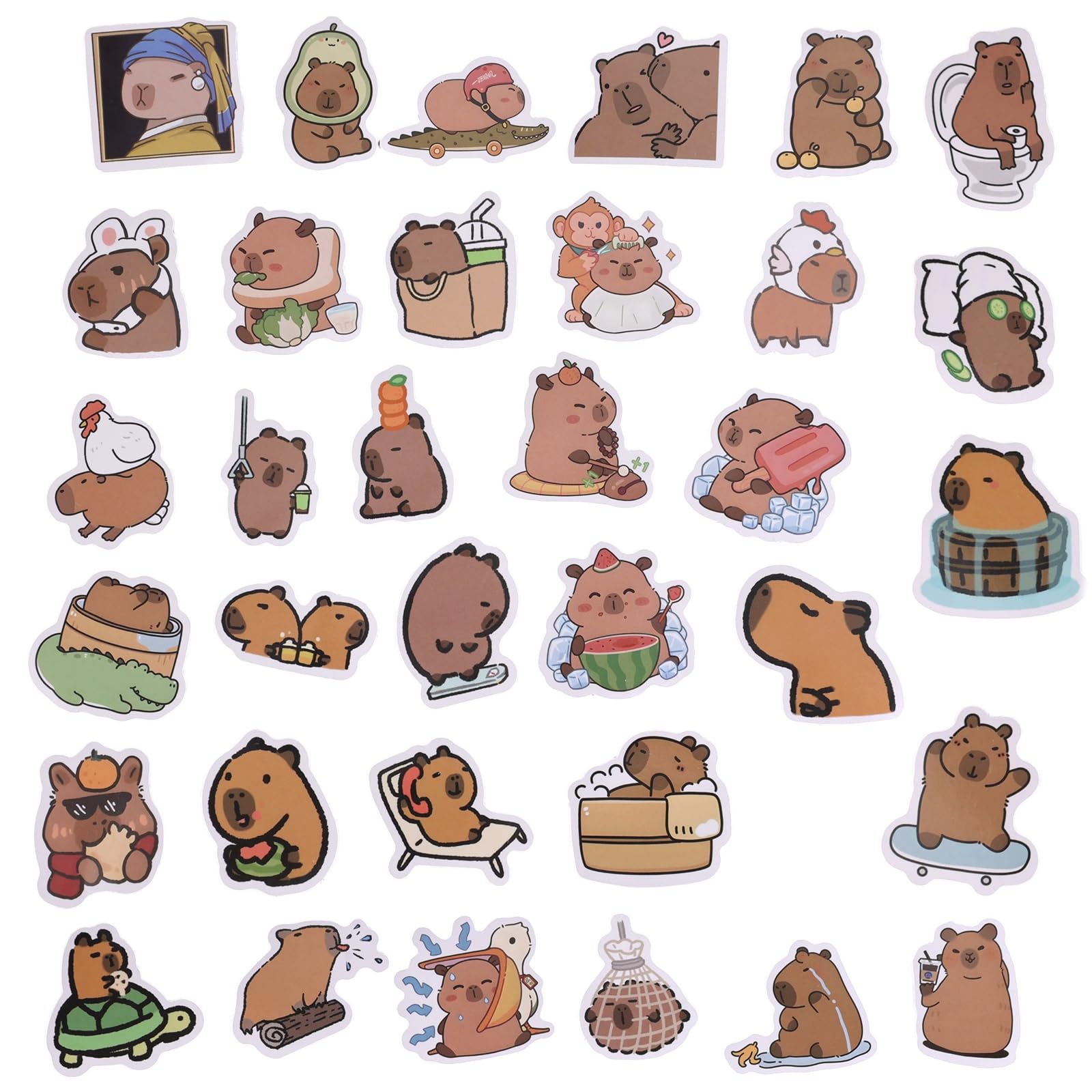 Tinoaly 240pcs Autocollants Capybara, Adorables Stickers Kawaii Animaux Décorations DIY Imperméables pour Gourdes Ordinateurs & Fêtes D'animaux Décoration D'anniversaire Tinoaly 240pcs Autocollants Capybara, Adorables Stickers Kawaii Animaux Décorations DIY Imperméables pour Gourdes Ordinateurs & Fêtes D'animaux Décoration D'anniversaire