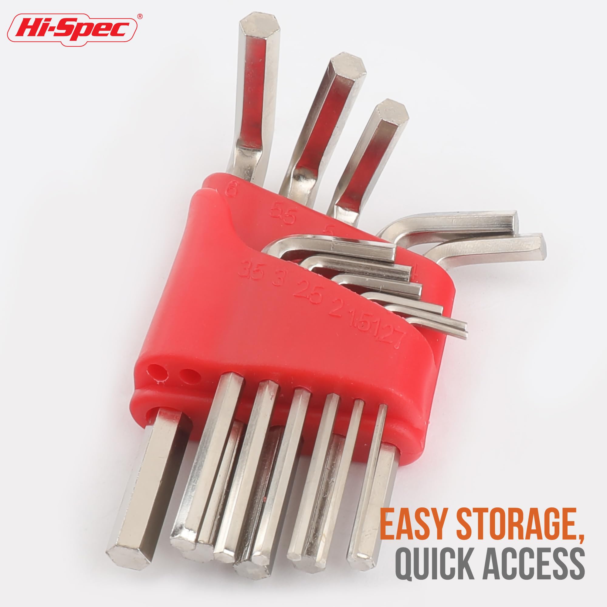 Hi-Spec 11pc Small Metric Hex Allen Key Wrench Tool Set. 1.27-6mm Long and Short Arm Sizes of Hard Cr-V Alloy in a Compact Holder - Image 4