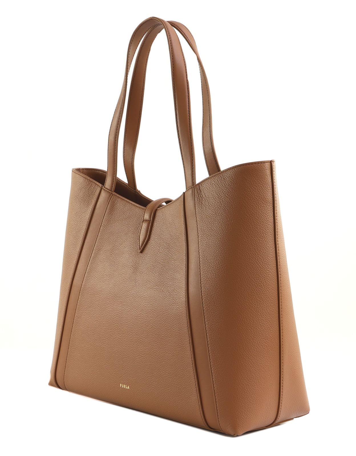 Furla Cuero bolso shopper Goccia Tote Bag Brandy marrón