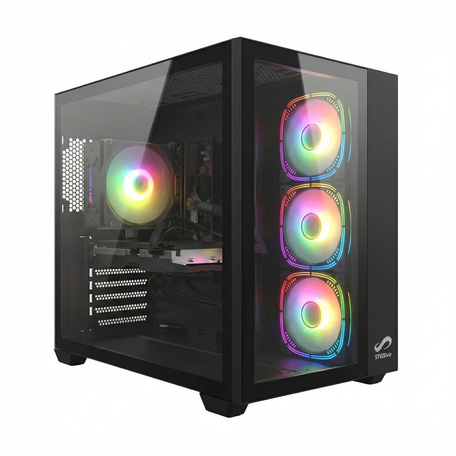 STGsivir PC Gaming, Ordenador de Sobremesa Gaming, GeForce RTX 2060 Super 8GB GDDR6,Core i7 hasta 3.9Ghz,16GB DDR,1TB SSD,WiFi 6,BT5.0,RGB Ventiladores x3,Windows 11 Pro
