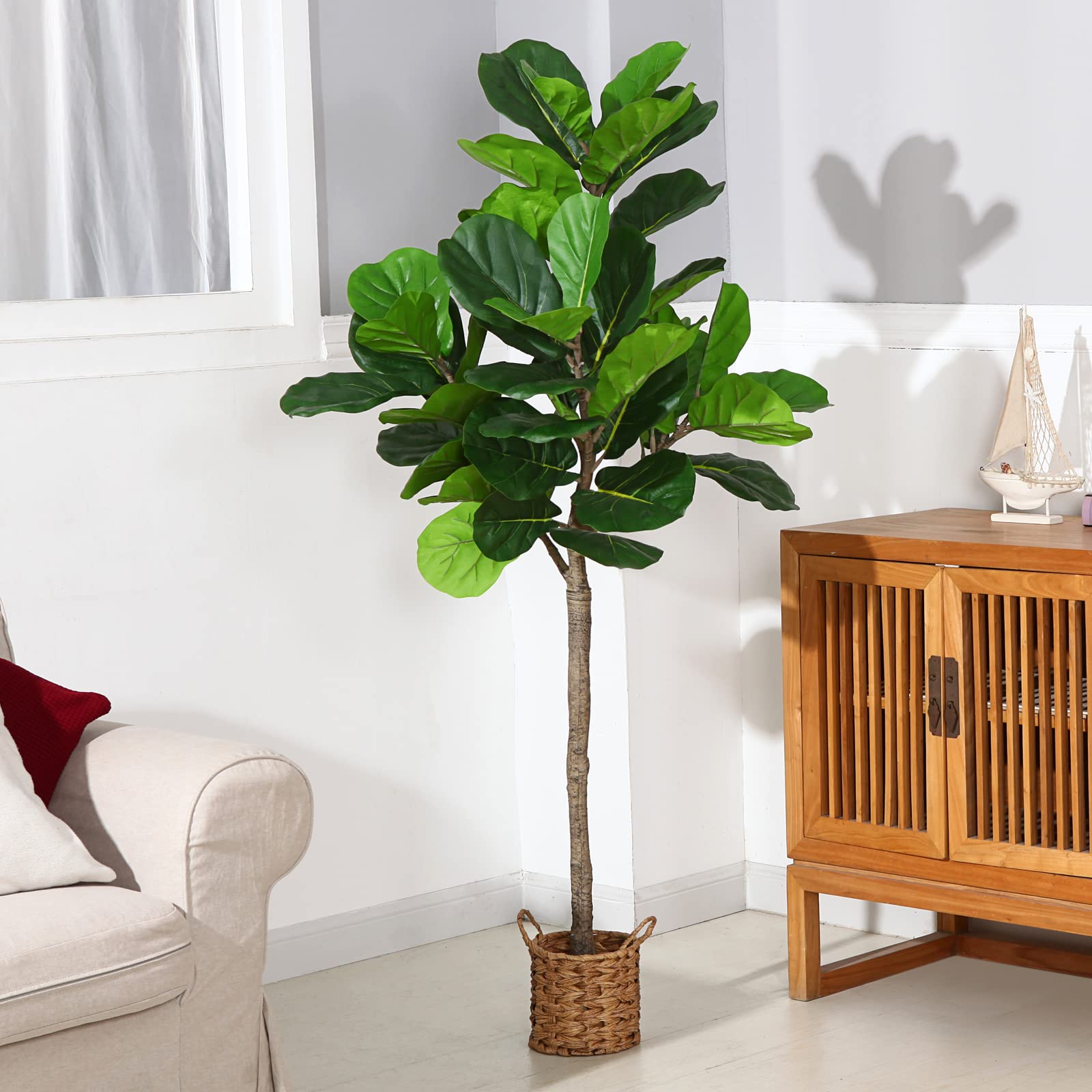 OAKRED Artificial Fiddle Leaf Fig Tree,5FT Tall Faux Plants Artificial