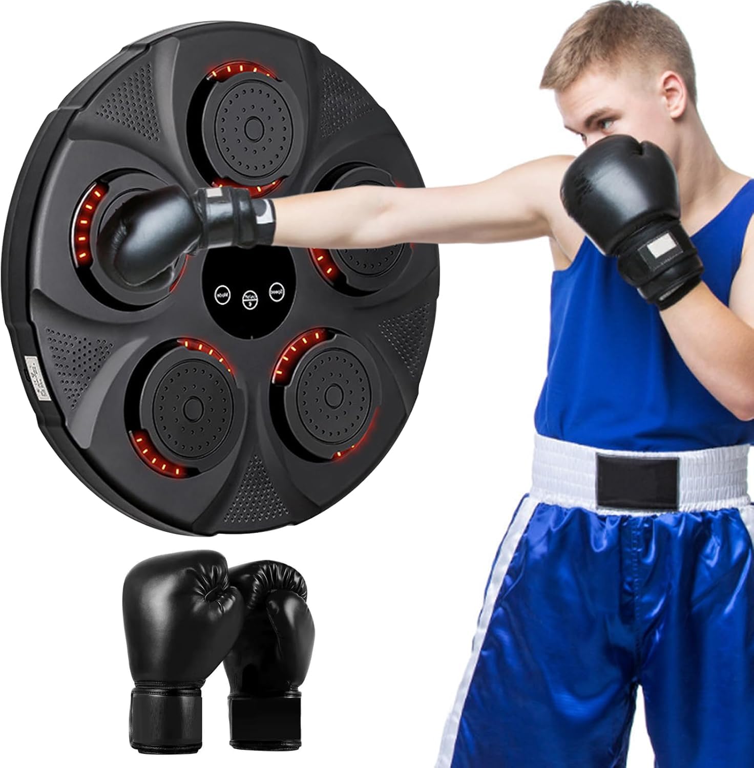 Drumstone (๐ญ๐ฌ ๐ฌ๐ฒ๐ฎ๐ฟ๐ ๐ช๐ฎ๐ฟ๐ฟ๐ฎ๐ป๐๐) Home Workout Boxing Trainer with Sync Punch Beats, Timer & Real-Time Feedback 4