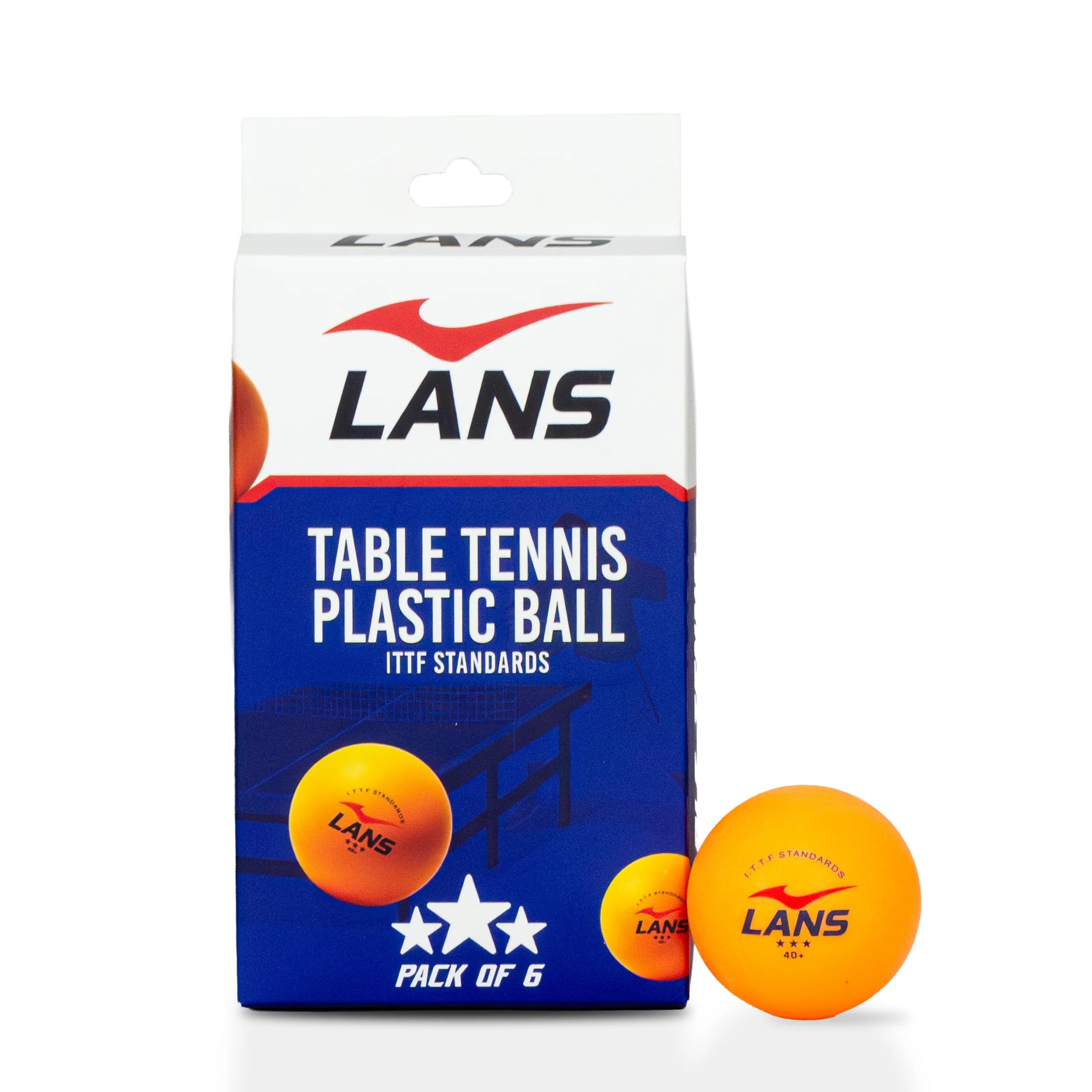 Table Tennis Ball, ABS, 2.62 g, 40-40.5 mm Diameter (6, Orange)-image-18