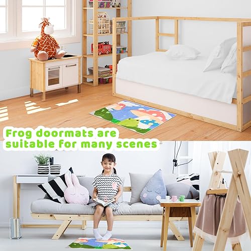 Miniatura 3 de Tapete de baño de rana, bonito tapete antideslizante y absorbente, tapete de ducha de animales para baño, ducha, dormitorio o puerta (rana japonesa,