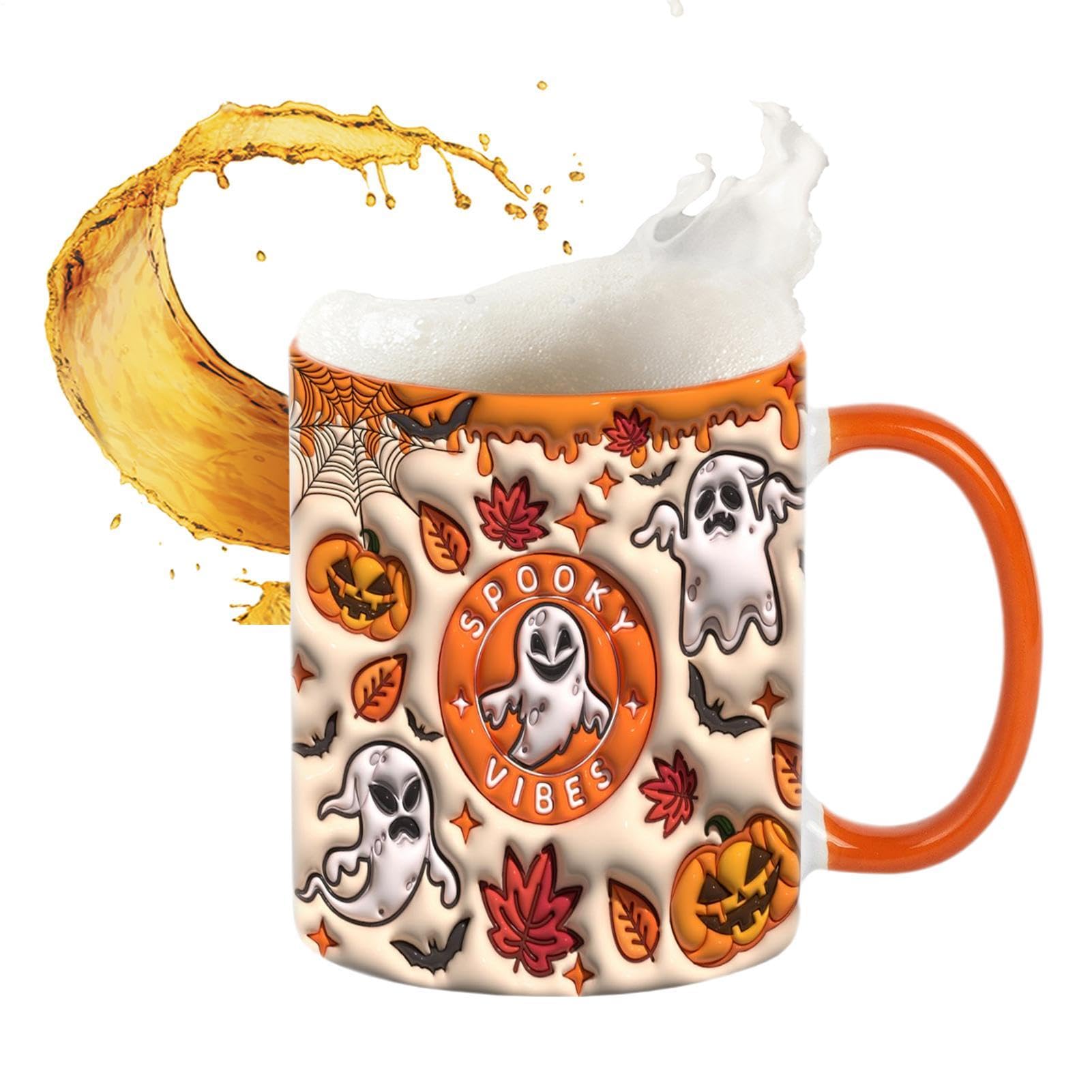 Taza de café Halloween elaborada en cerámica fina de 35 Cl con acabado festivo de alta densidad