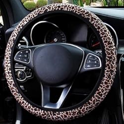 Funda Volante Leopardo Cubierta Universal de Neopreno para Volante, Lindas Cubiertas Suaves para Volante, Cubierta de Neopreno Impresa para Volante para Mujeres y Niñas Accesorios para Interiores de Automóviles (Leopardo)