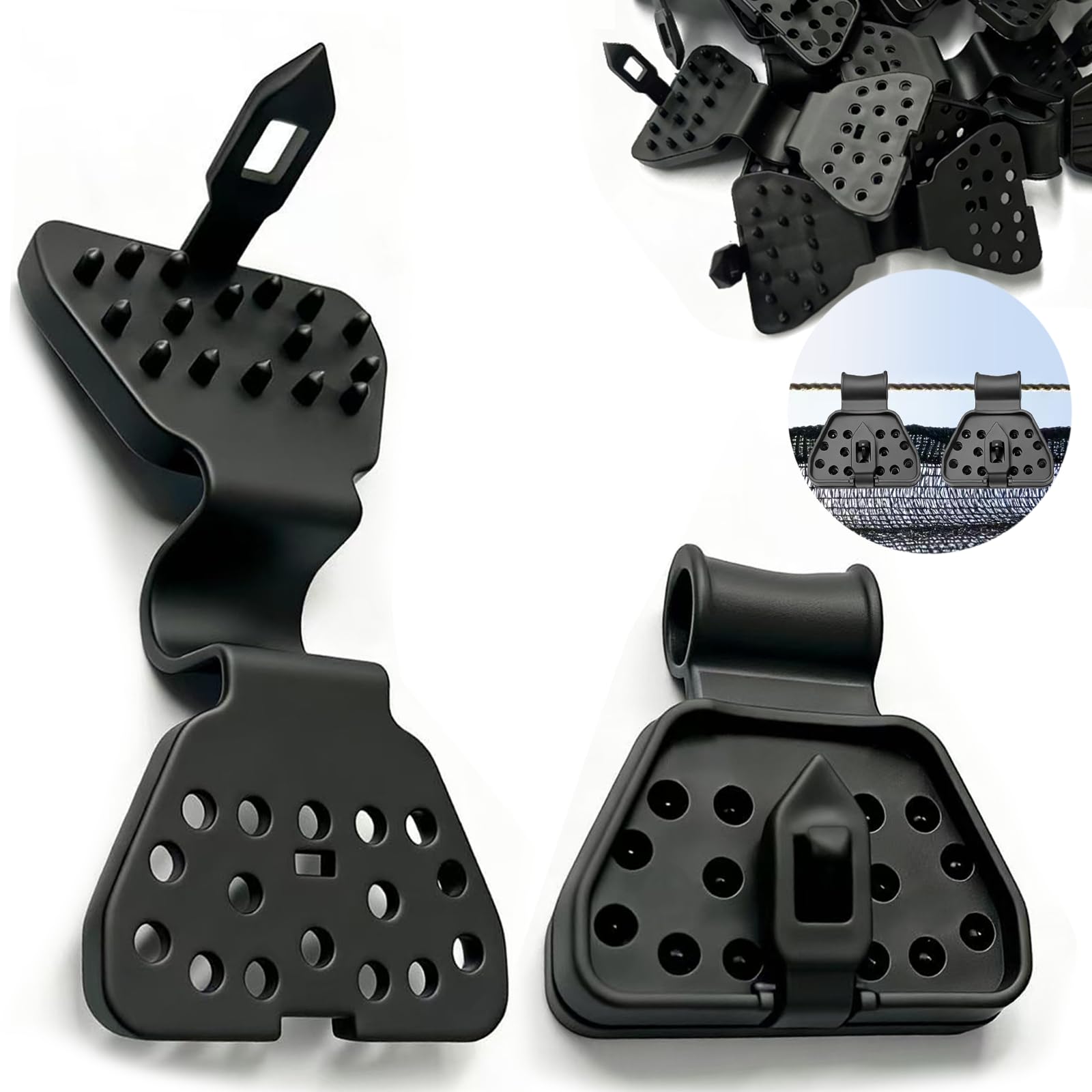 60Pcs Shade Cloth Clips New 2026, Sun Shade Sail Netting Clip, Fabric Clips,Heavy Duty Lock Grip for Anti Bird Netting, Greenhouse Shade Cloth,Windproof Awning Clamp