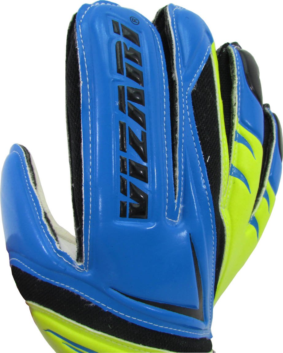 VIZARI Avio F.P. Football Goalkeeper Gloves - Superior Grip, All Skill Levels - Non-Slip Receiver Gloves, Blue/Green, 4 - Image 3