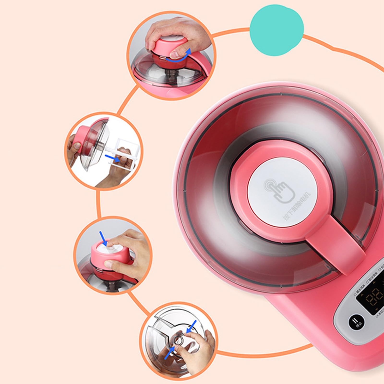 HASMI Heladera Máquina de Helados de Frutas Completamente automática for el hogar de 700ml, máquina de Helados for el hogar, máquina de postres de Yogur de 220V Hacer Helado (Color : A), Dingzhebo2022
