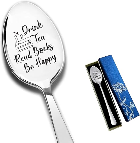Ming Heng - Divertidos libros de lectura de té con texto en inglés "Be Happy Spoon", regalos para adolescentes, niños, hombres y mujeres, los