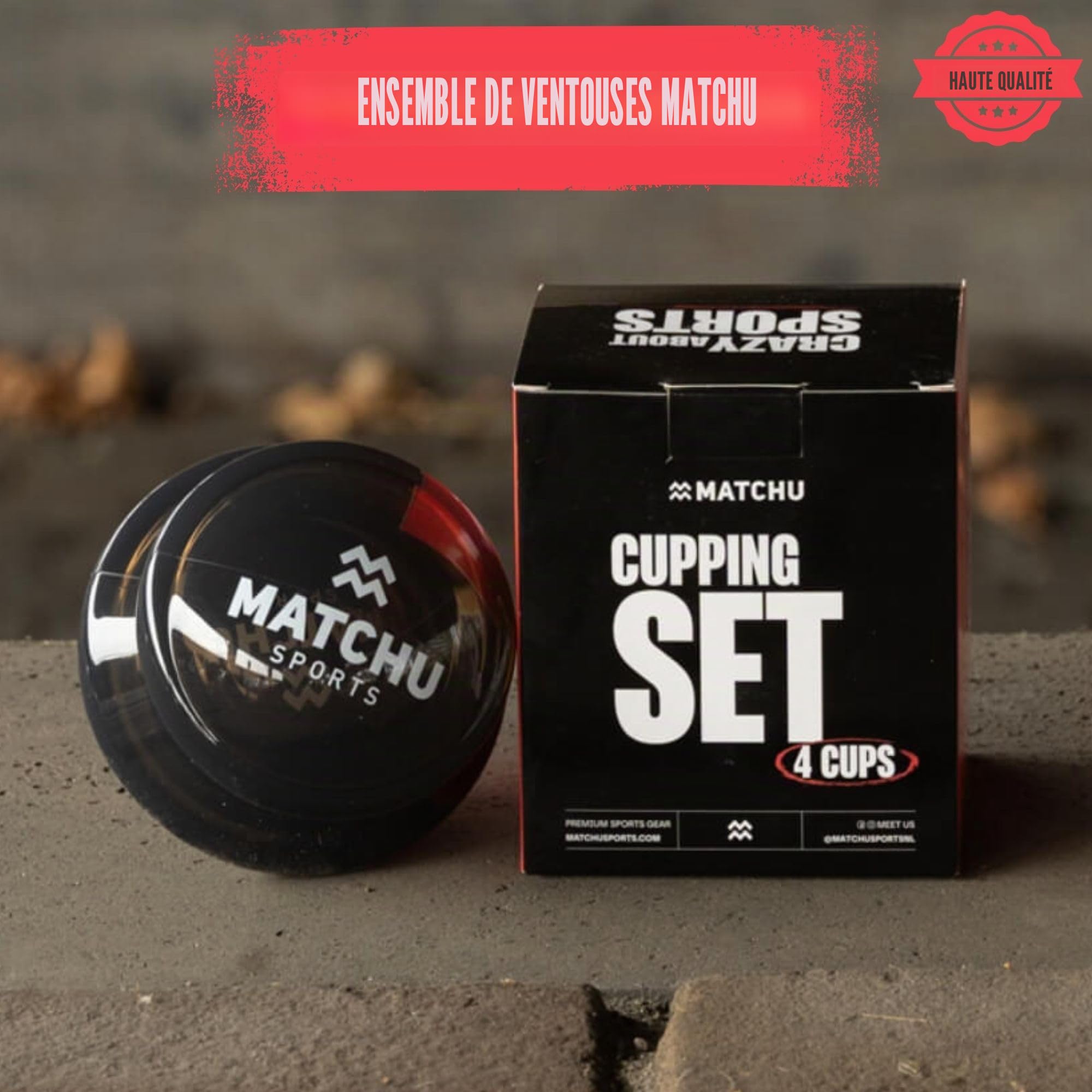 MATCHU – Lot De 4 Ventouses En Silicone – Ventouses Anticellulite Corps Entier – Massage Par Aspiration – Durable, Facile À Nettoyer, Anti-Âge – Gris Foncé